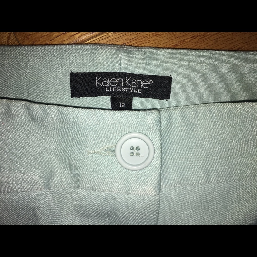 Karen Kane Light Aqua Slacks - Picture 3 of 7